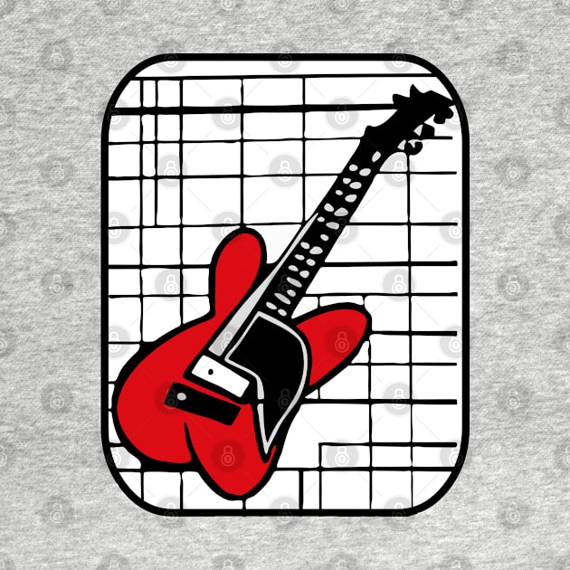 Black White and Red Guitar by loeye